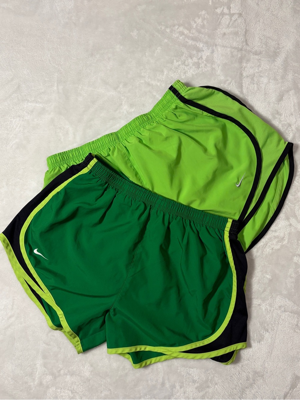 Nike Women’s Green & Neon Green Athletic Shorts Duo